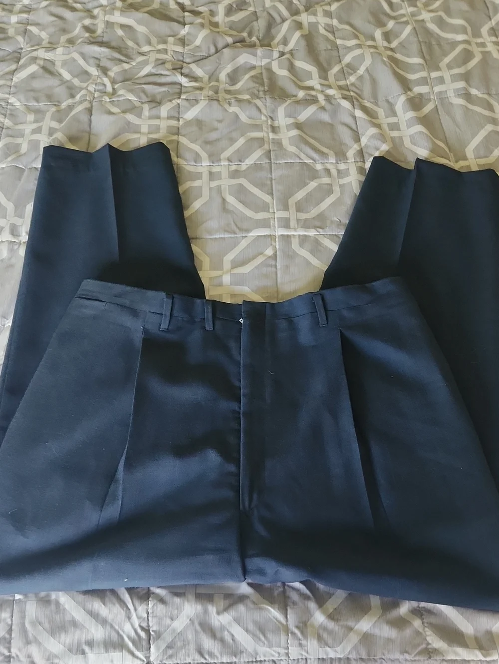 Higgins Slacks Men's Classic Pleated Dress Pants - Navy Retro 70s